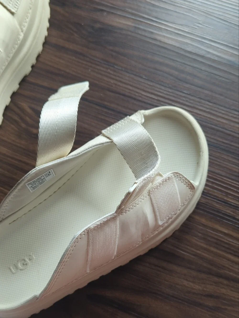 UGG Kids Neutral Cream Double-Strap Slide Sandals